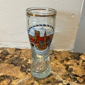 Munich Souvenir Boot Shaped Shot Glass with Gold Rim